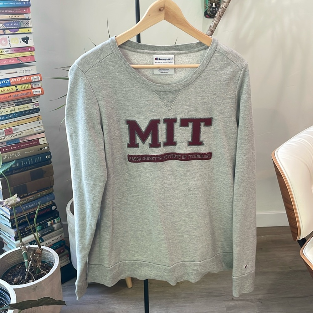 MIT grey crew neck hoodie size L